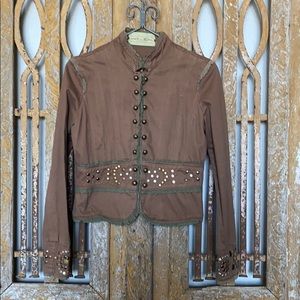 SOLD MISS ME STUDDED FRONT CLASP JACKET LARGE EXCELLENT